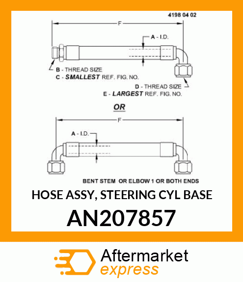 HOSE ASSY, STEERING CYL BASE AN207857