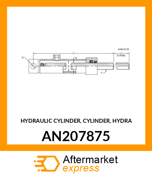 HYDRAULIC CYLINDER, CYLINDER, HYDRA AN207875