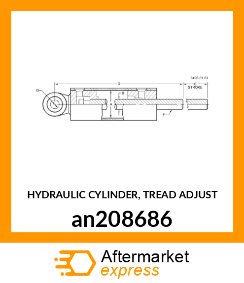 HYDRAULIC CYLINDER, TREAD ADJUST an208686