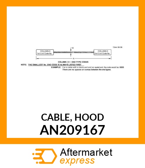 CABLE, HOOD AN209167