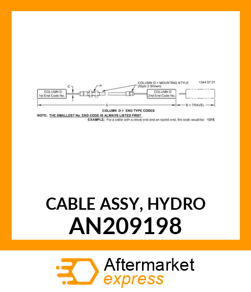 CABLE ASSY, HYDRO AN209198