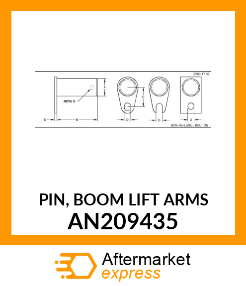 PIN, BOOM LIFT ARMS AN209435