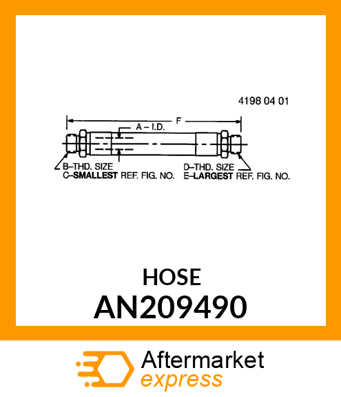 HYDRAULIC HOSE AN209490