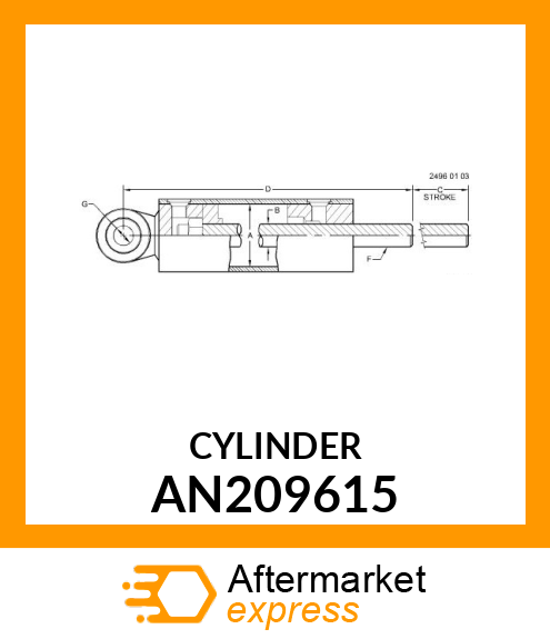 CYL HYD, BREAKAWAY FOLD W/ORIFICES AN209615