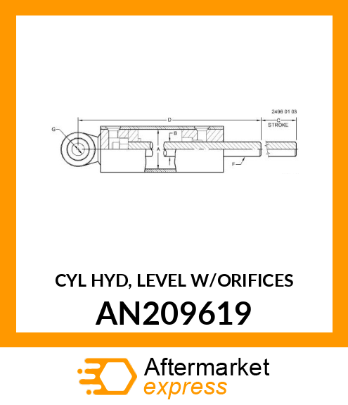 CYL HYD, LEVEL W/ORIFICES AN209619