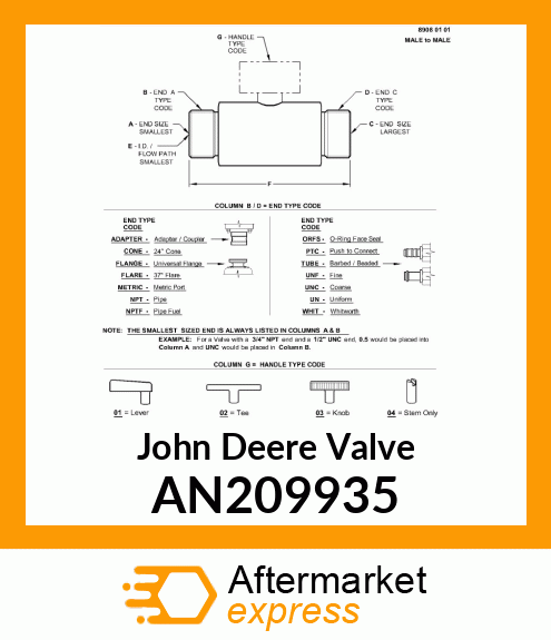 VALVE, FLANGE W/STUDS AN209935