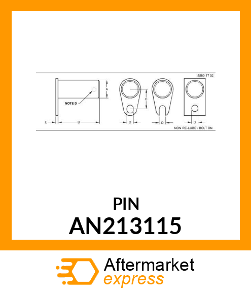 PIN FASTENER, PIN ASSY AN213115