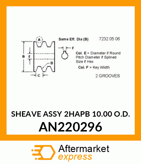 SHEAVE ASSY AN220296