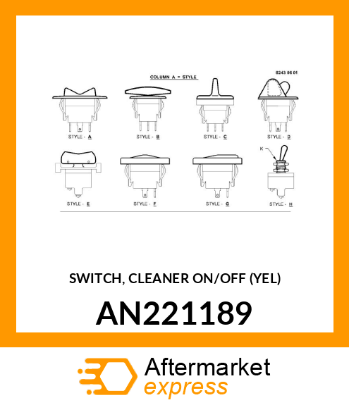 SWITCH, CLEANER ON/OFF (YEL) AN221189