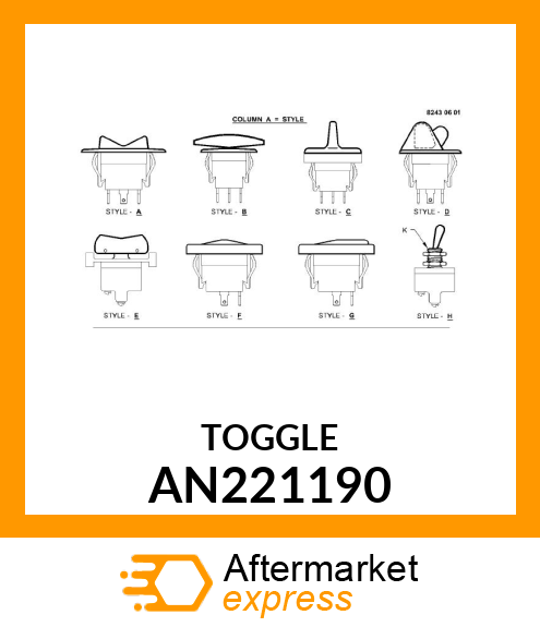 SWITCH, FAN ON/OFF (YEL) AN221190