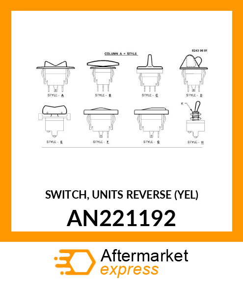 SWITCH, UNITS REVERSE (YEL) AN221192