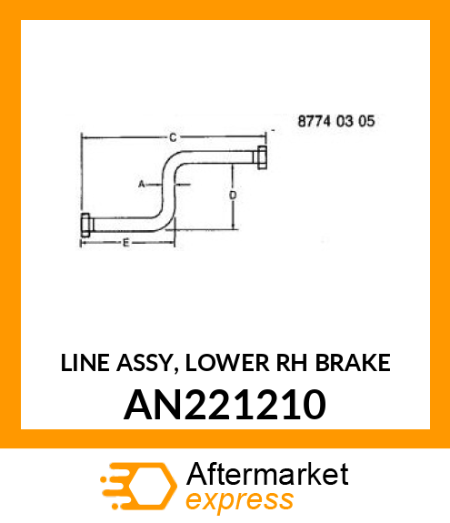 LINE ASSY, LOWER RH BRAKE AN221210