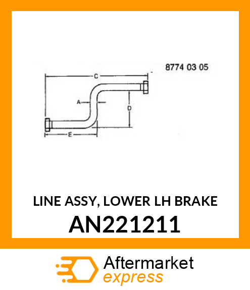 LINE ASSY, LOWER LH BRAKE AN221211