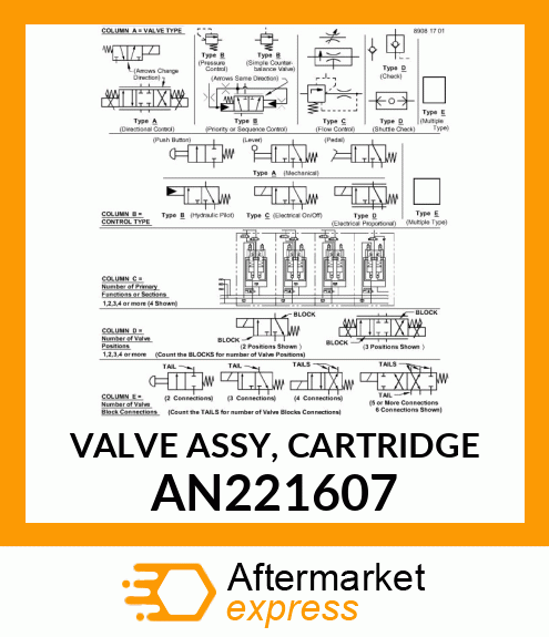 VALVE ASSY, CARTRIDGE AN221607