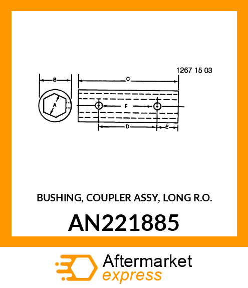 BUSHING, COUPLER ASSY, LONG AN221885