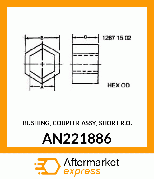 BUSHING, COUPLER ASSY, SHORT AN221886