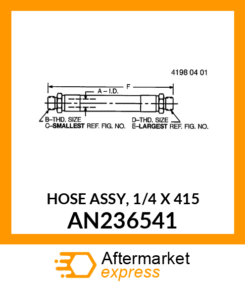 HOSE ASSY, 1/4 X 415 AN236541