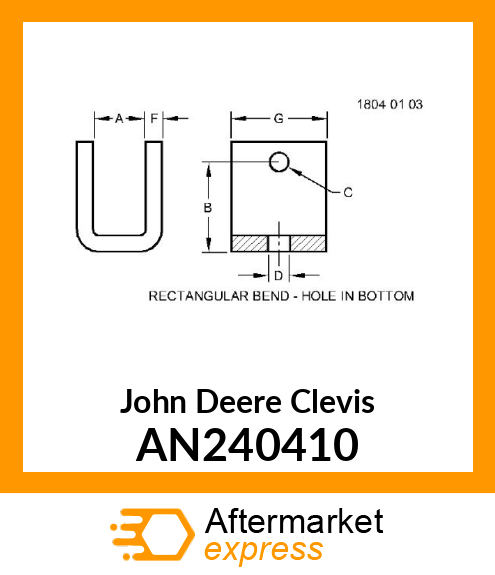 CLEVIS, SPRING GUIDE ASSY AN240410