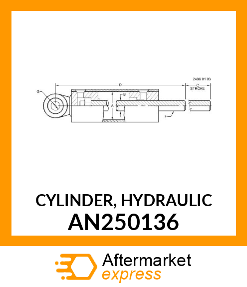 CYLINDER, HYDRAULIC AN250136