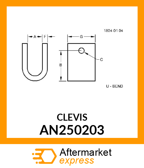 CLEVIS, CYLINDER AN250203