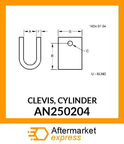CLEVIS, CYLINDER AN250204