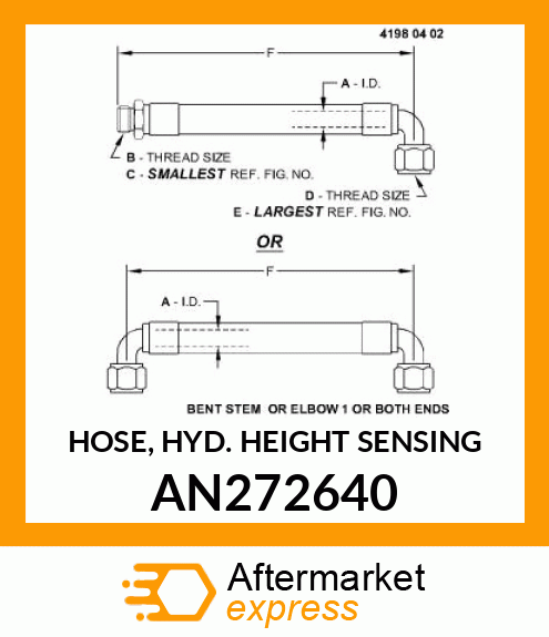 HOSE, HYD. HEIGHT SENSING AN272640