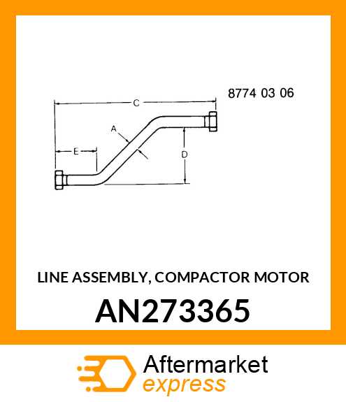 LINE ASSEMBLY, COMPACTOR MOTOR AN273365