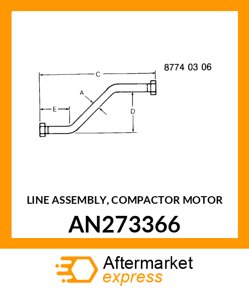 LINE ASSEMBLY, COMPACTOR MOTOR AN273366