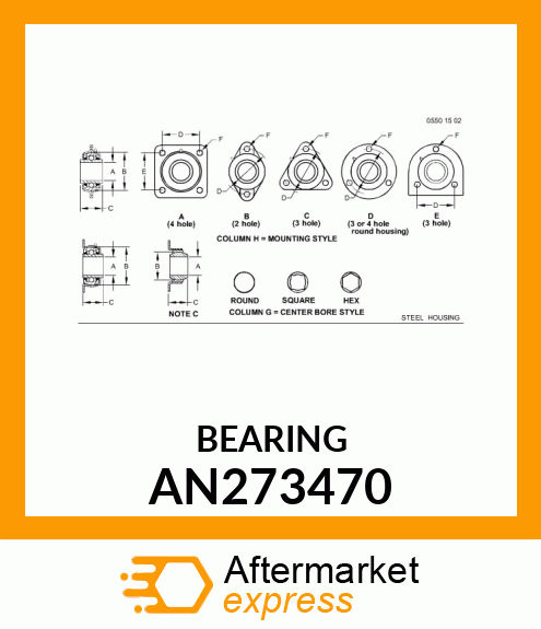 BEARING, FLANGE PILLOW BLOCK AN273470