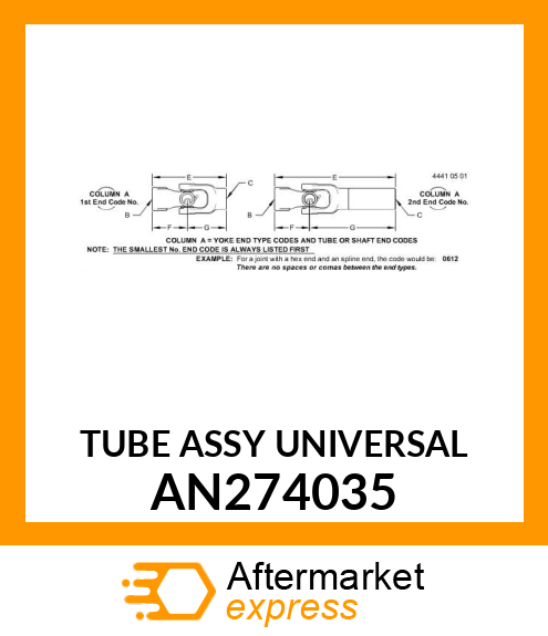 TUBE ASSY UNIVERSAL AN274035