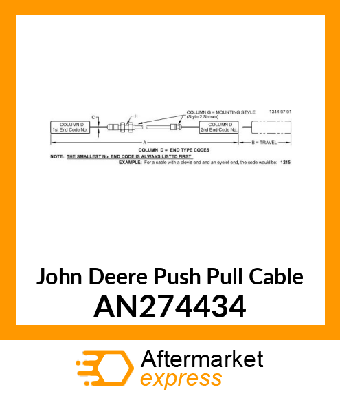 CABLE ASSY, CONTROL AN274434