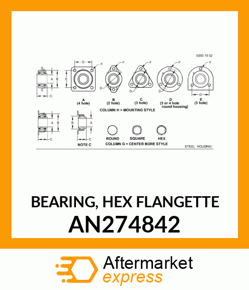 BEARING, HEX FLANGETTE AN274842