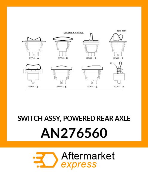 SWITCH ASSY, POWERED REAR AXLE AN276560
