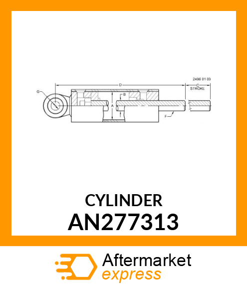 CYLINDER, HYDRAULIC STEERING AN277313