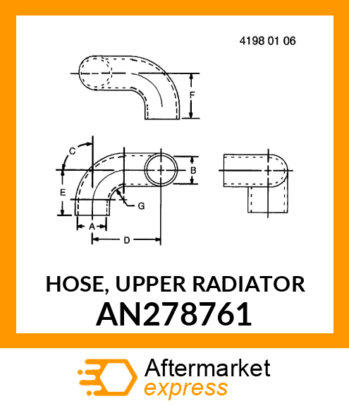 HOSE, UPPER RADIATOR AN278761