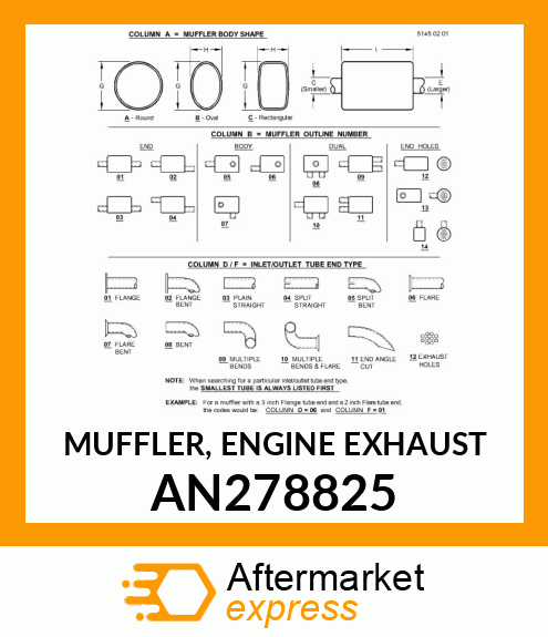 MUFFLER, ENGINE EXHAUST AN278825