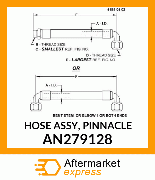 HOSE ASSY, PINNACLE AN279128