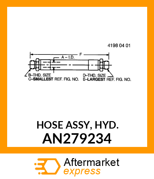 HOSE ASSY, HYD. AN279234