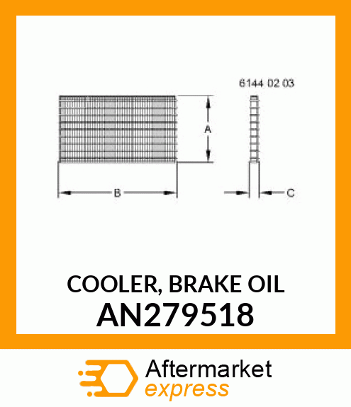 COOLER, BRAKE OIL AN279518