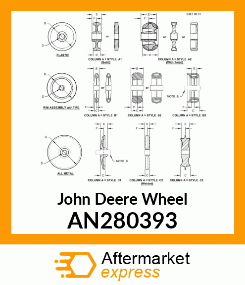 WHEEL, ASSY, DOUBLE RIB 4 X 12 AN280393