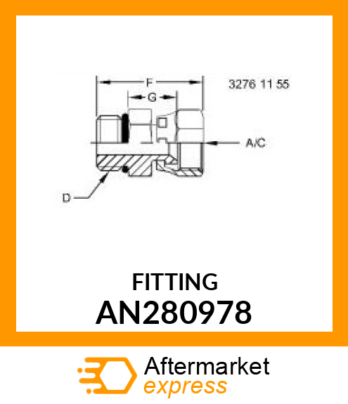 SWIVEL CONN, 37 DEG, MALE O AN280978