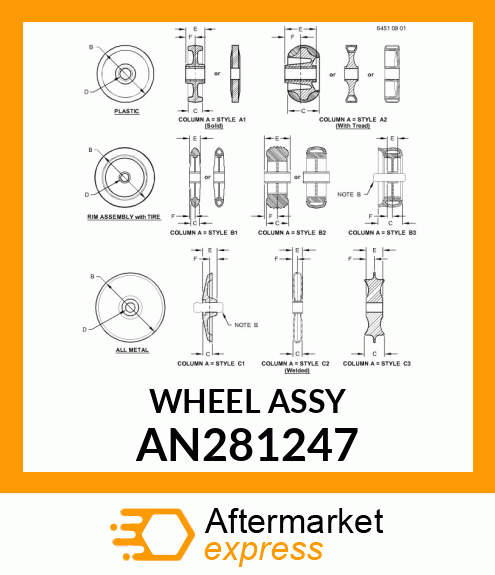 WHEEL, STEEL GAUGE AN281247