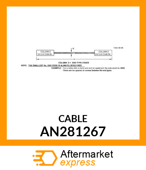 CABLE ASSY.,LEVEL INDICATOR AN281267