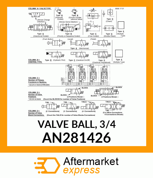 VALVE BALL, 3/4 AN281426