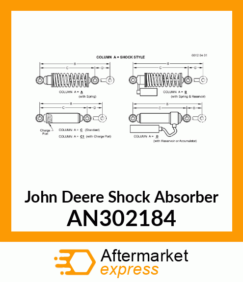 SHOCK ABSORBER, STANDARD AN302184