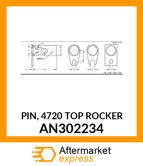 PIN, 4720 TOP ROCKER AN302234