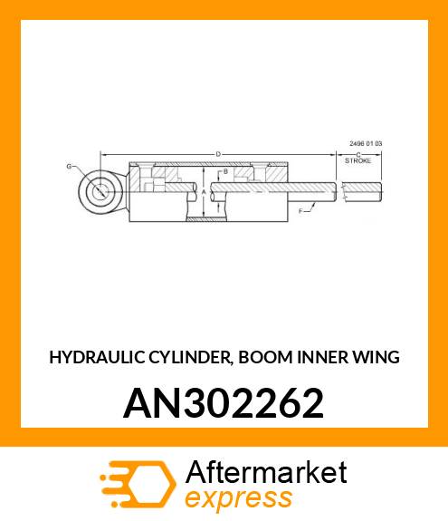 HYDRAULIC CYLINDER, BOOM INNER WING AN302262