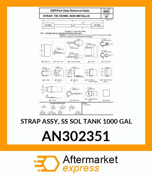 STRAP ASSY, SS SOL TANK 1000 GAL AN302351