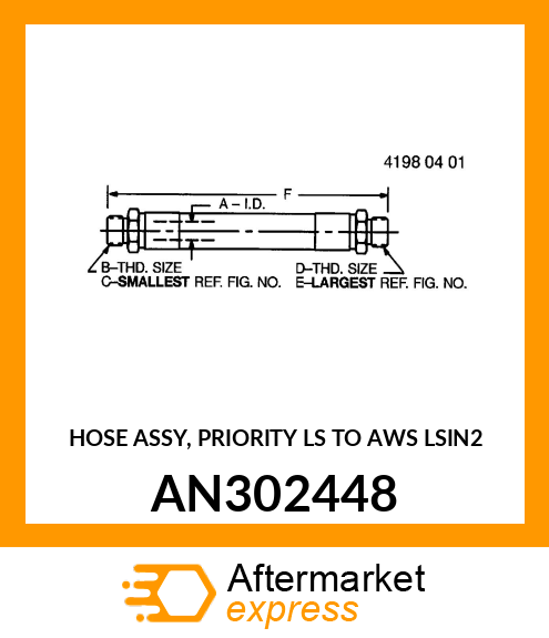 HOSE ASSY, PRIORITY LS TO AWS LSIN2 AN302448