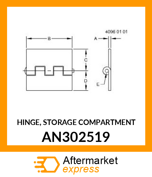 HINGE, STORAGE COMPARTMENT AN302519